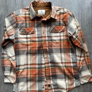 Orange plaid button down